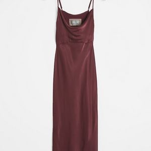Anthropologie Elyse Bias Slipdress Wine Large